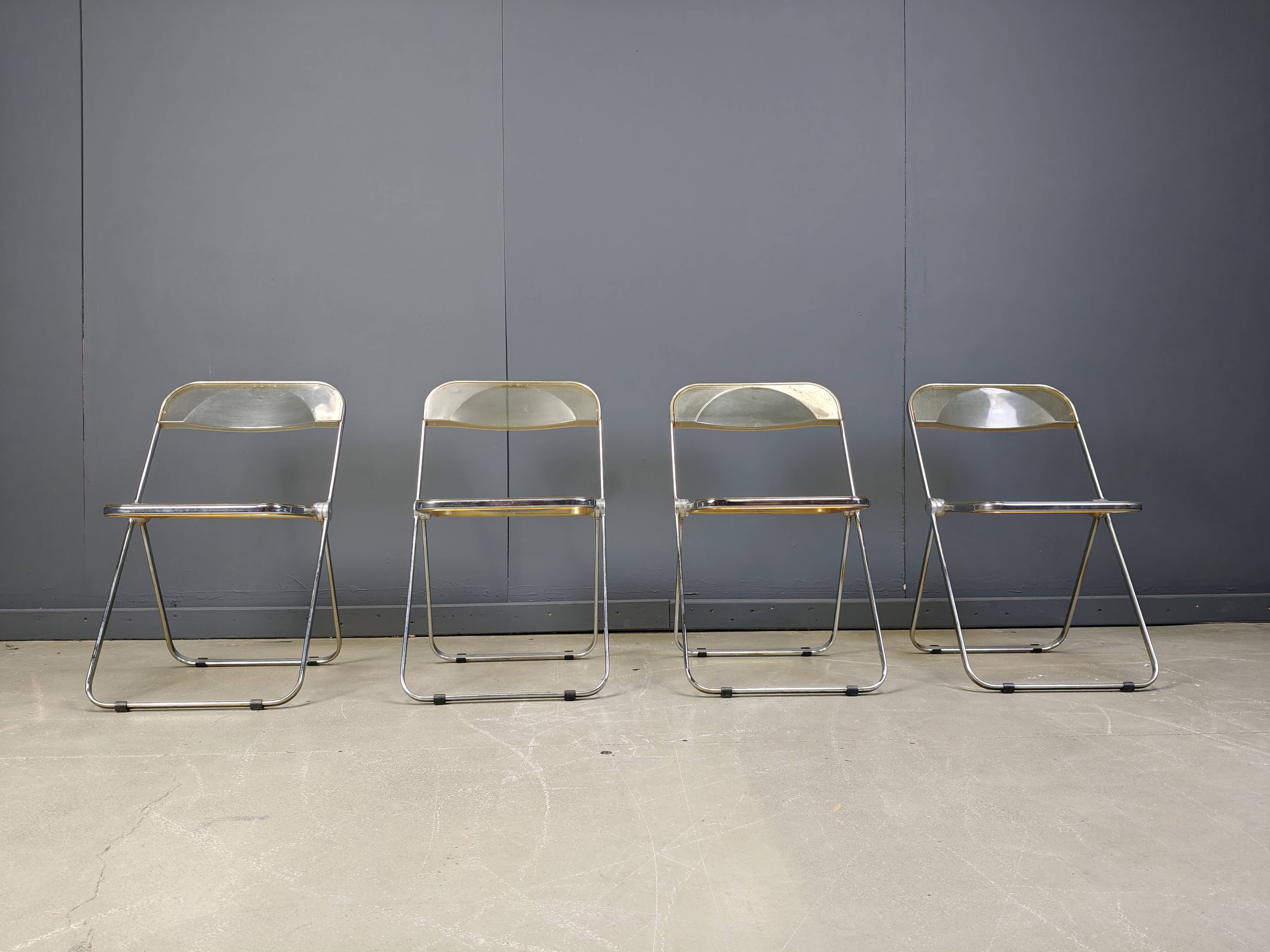 Vintage plia chairs by Castelli, 1970s