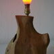 Modernist brutalist lamp free form years 60 olive wood