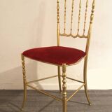 Chaise Chiavari 1960 en laiton - design Giuseppe Gaetano Descalzi