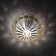 70s round ceiling light in pressed molded glass