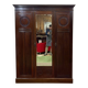 19th-century mahogany wardrobe with three English doors - demountable