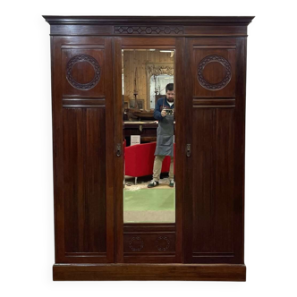 Penderie 3 portes anglaises en acajou du XIXème - démontable