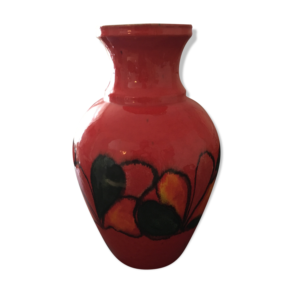 VASE CERAMIQUE ROUGE GRENADE' 37x25x24h