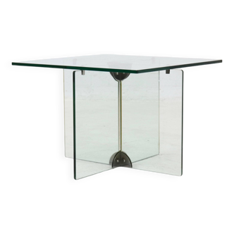 Table d'appoint italienne en verre, années 1970