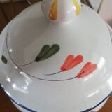 Ceramic candy box with rooster decor