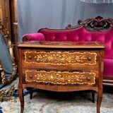 Marquetry, solid wood chest of drawers