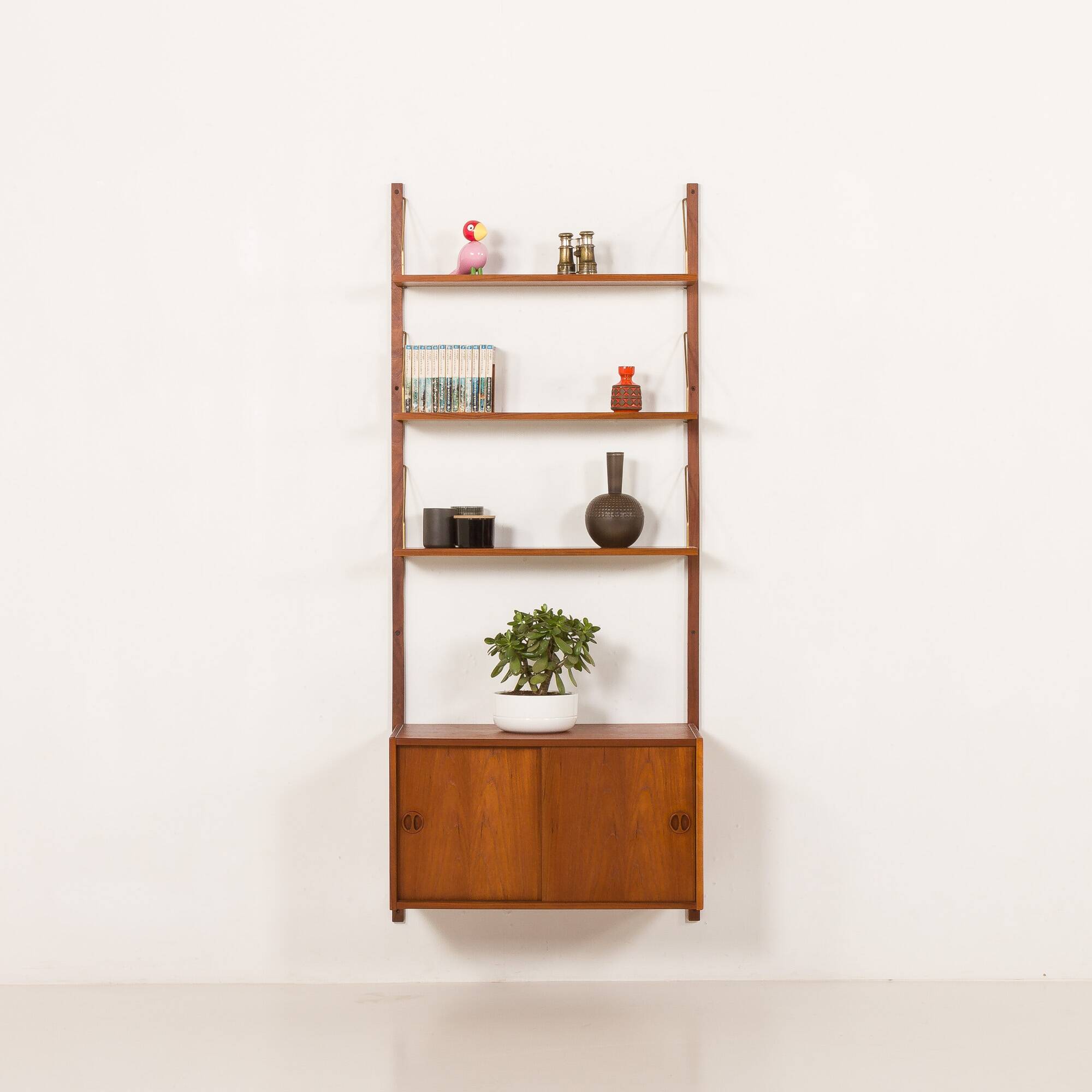 Danish mid-century teak wall unit in Cadovius style, 1960s
