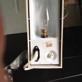 Vintage travel lamp adjustable and folding, 70s; folded it becomes a box.