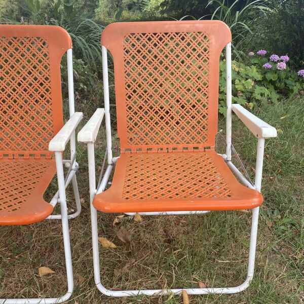 Fauteuils de camping pliants années 70