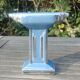 Empty pocket glazed ceramic blue column shape art deco 20s/30s