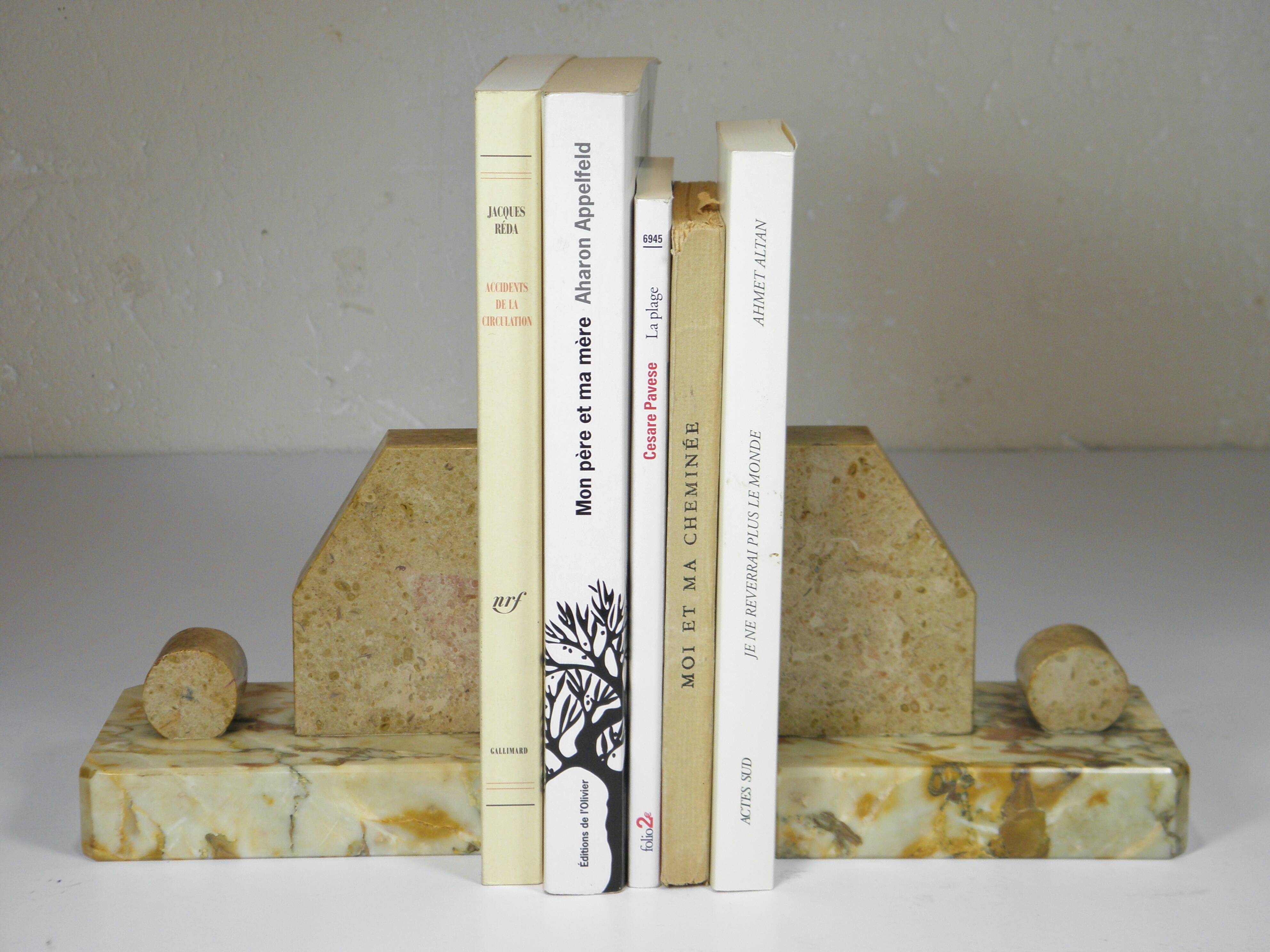 Pair of Marble Bookends from the Art Deco period
