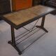 Industrial console with oak top