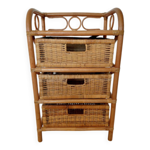 Commode vintage en rotin-3
