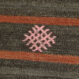 6x9 Green & Red Striped Pattern Kilim Area Rug, 175x266Cm