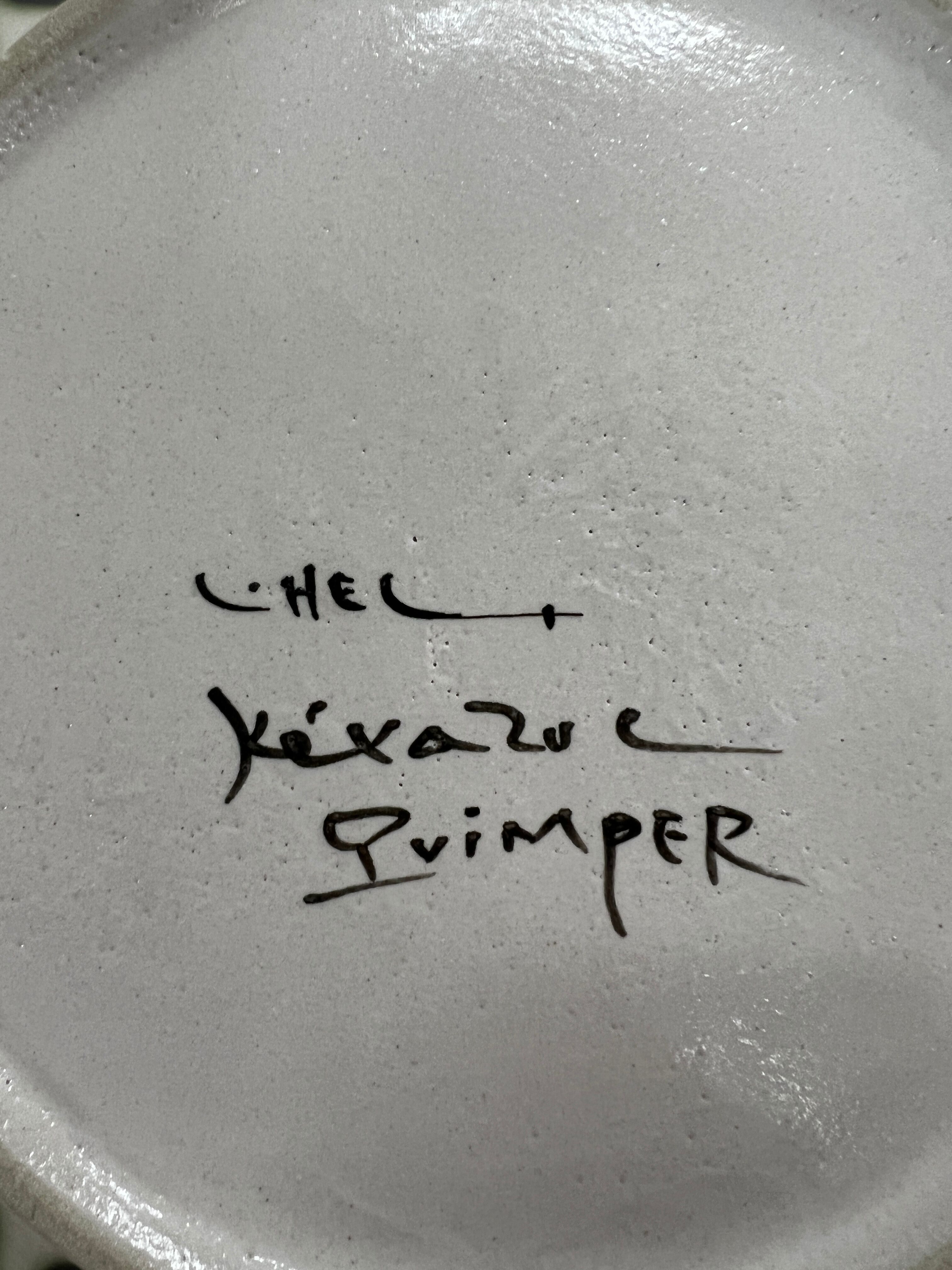 Old decorative plate in Ceramic Keraluc de Quimper