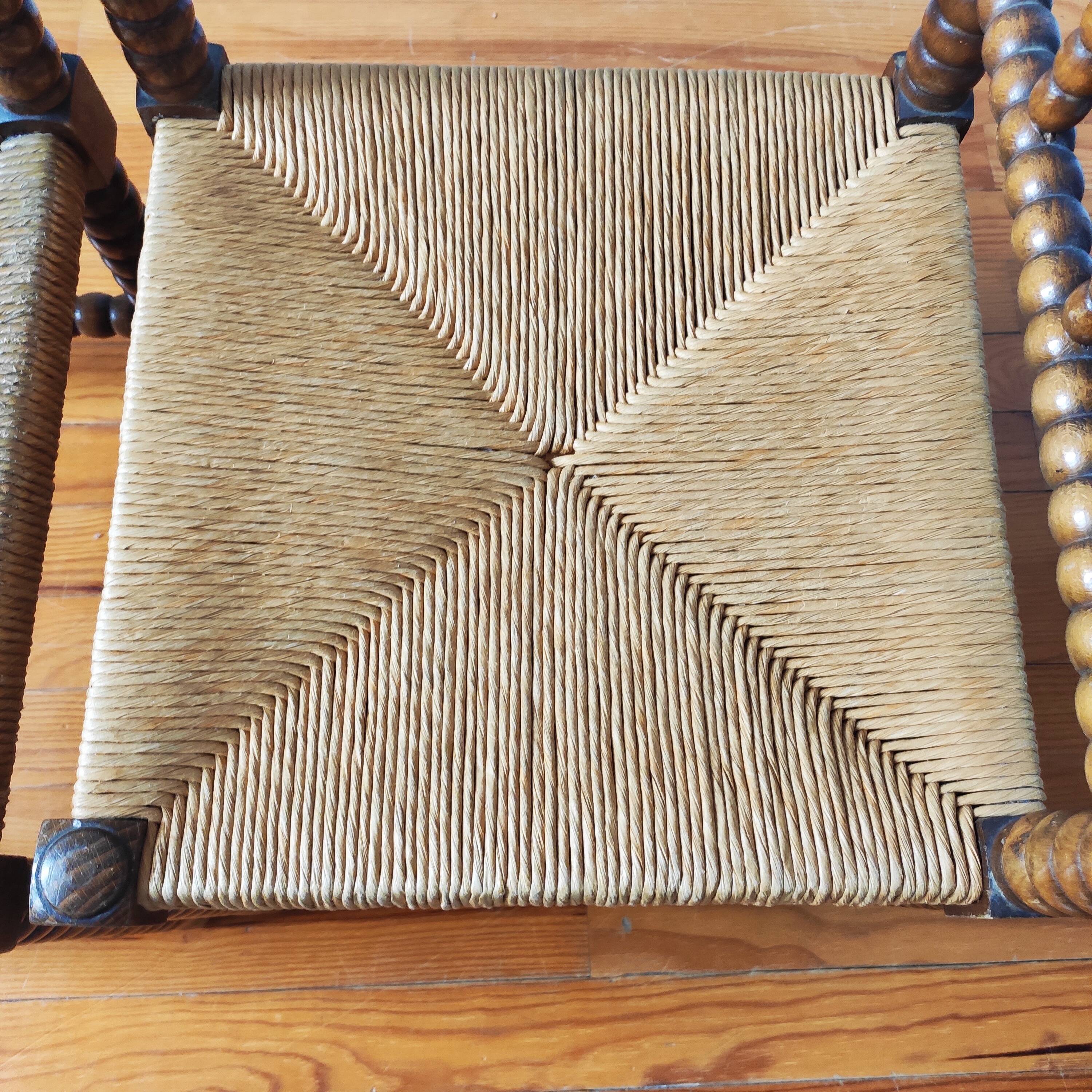 Paire de chaises anciennes bois tourné bobine