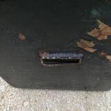 Old vintage wooden travel trunk