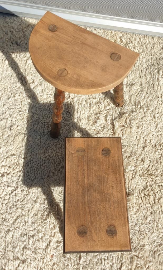 Set 2 decorative milking stools Nature