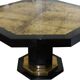 Dining room table in black lacquered hexagonal shape