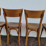 Series of 6 vintage old restaurant bistro chairs - 1950s