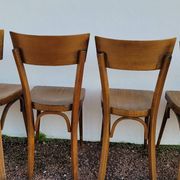 Series of 6 vintage old restaurant bistro chairs - 1950s