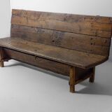 Early 1900s Art Populaire French fermette bench