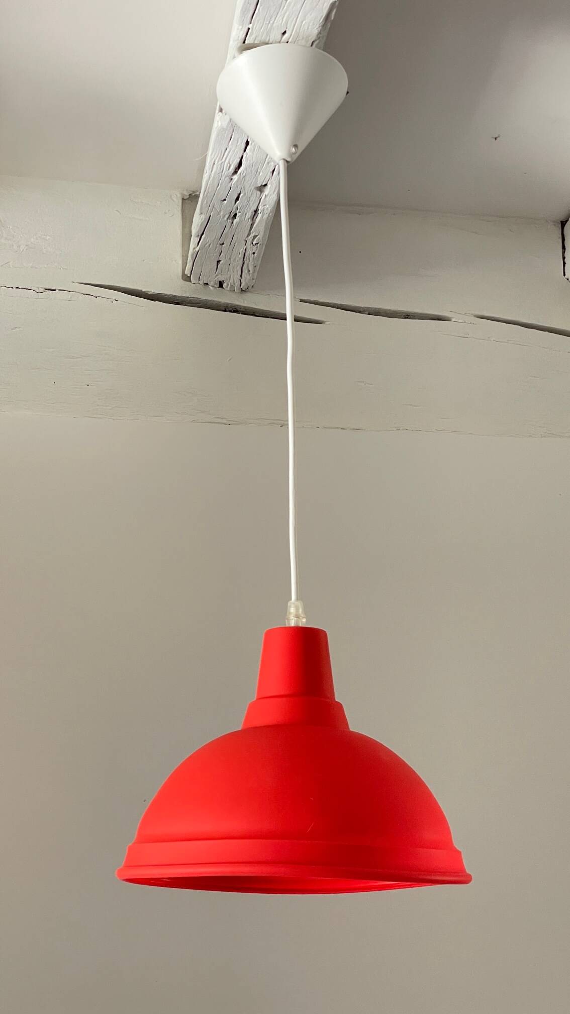 Red geometric pendant light