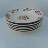 Set of 6 hollow earthenware plates