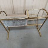Bench armchair furniture chrome gold 70s