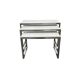 Ensemble de 3 tables gigognes vintage / tables d'appoint en chrome/marbre