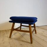 Danish mid-century modern pouf/footstool with cushion – 1960