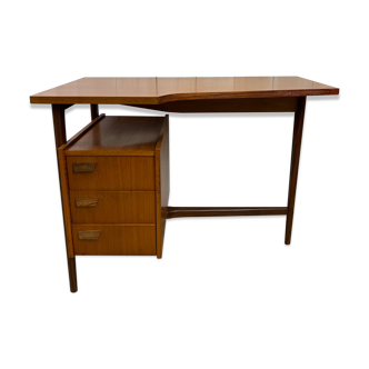 Bureau scandinave 3 pieds en teck années 60
