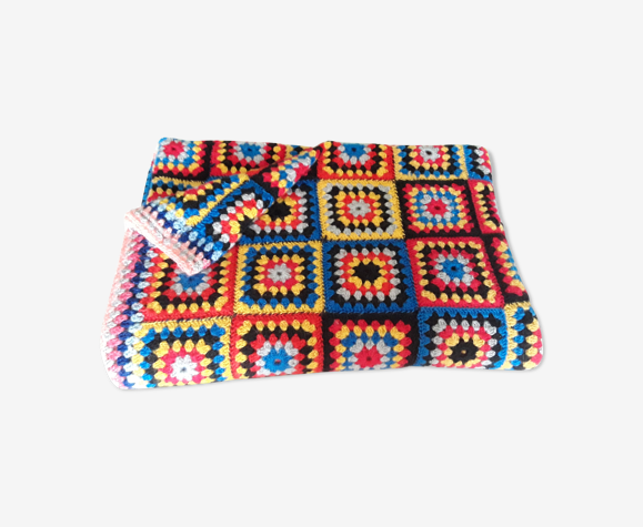 Couverture plaid vintage au crochet