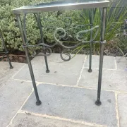 Stands / Nesting tables in patinated wrought iron with antique glass Olivier CORRO