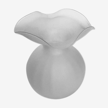 Vase Lancel forme boule verre dépoli soufflé travail de Murano