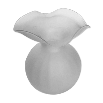 Lancel vase shaped ball frosted glass blown work of Murano