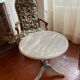 Patinated wooden pedestal table