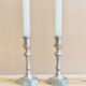 Pair of Pioneer EPNS silver-plated nickel candlesticks