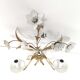Applique fleurs métal blanc et doré Masca Italie