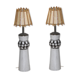 A pair of italian ceramic table lamps 1960