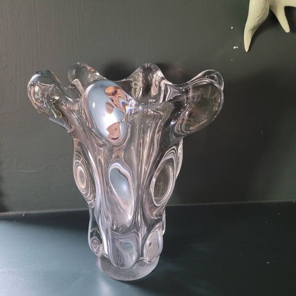 Vase ''Tête de Girafe'' en Cristal de Vannes Le Châtel