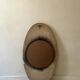 Large oval Italian mirror, modernist, space age design from the 1970s.