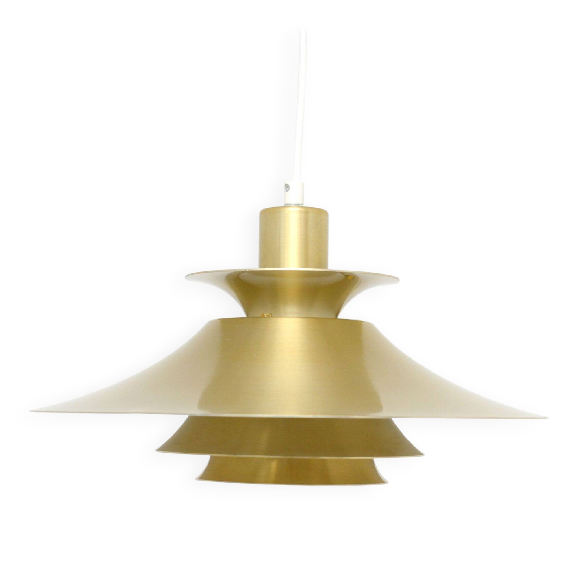 Lampe Frandsen dorée, Danemark années 1970