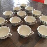 Set of 13 tea cups Sarreguemines Obernai