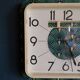 Horloge vintage pendule murale "verte dorée"
