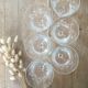 6 verres à pied en verre gravé croisillons