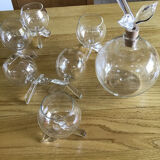 Carafe service and 6 ball glasses