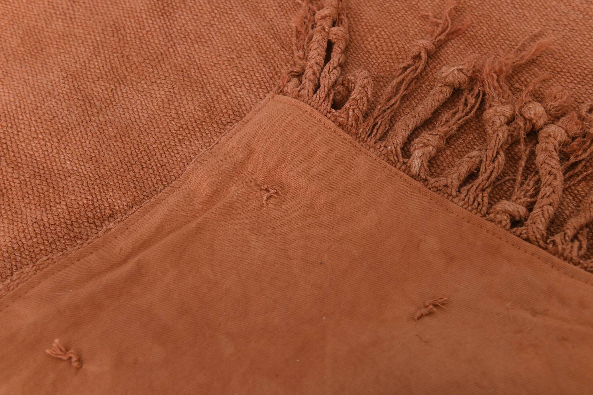 5x7 Terracotta & Brunt Orange Vintage Kilim Rug, 167x210Cm