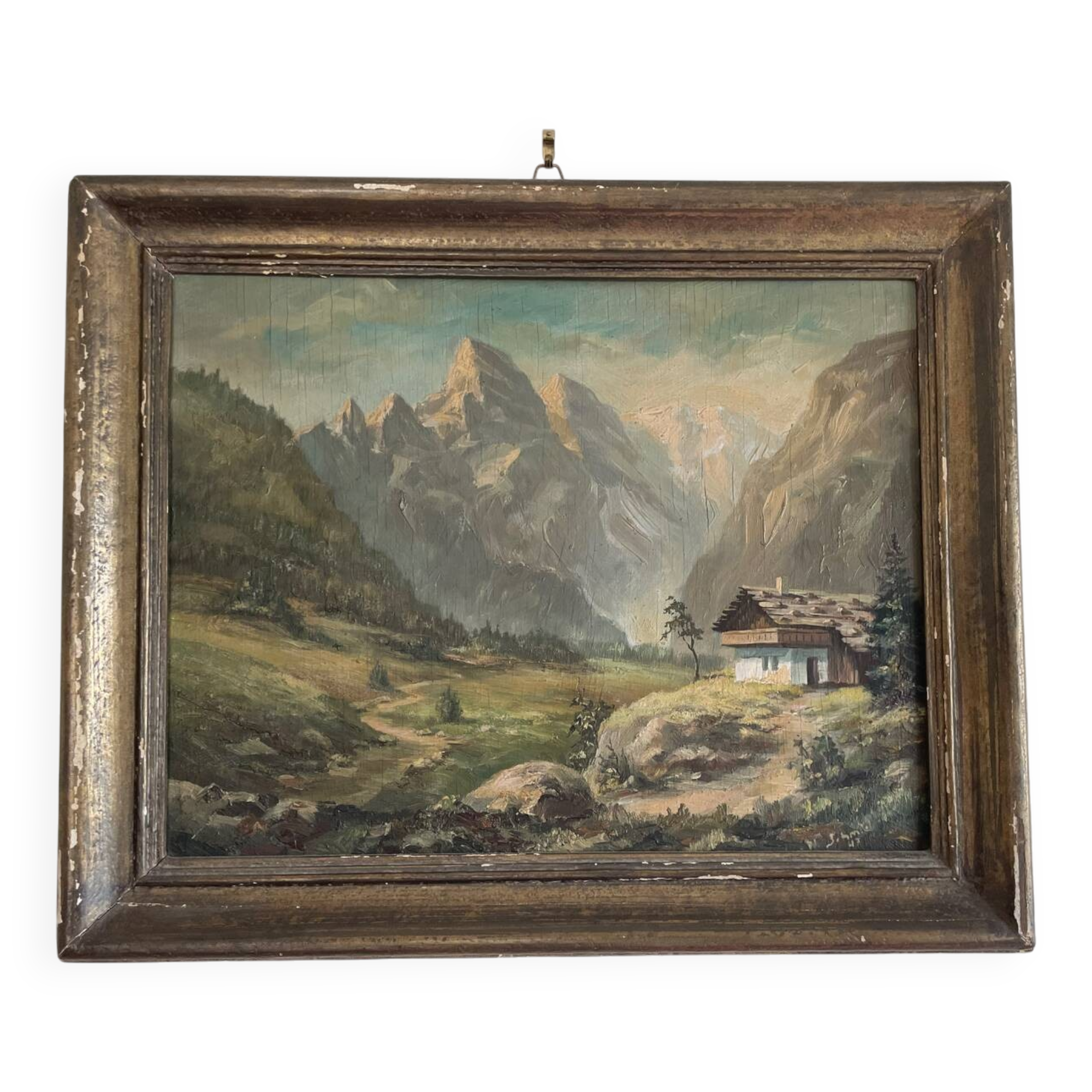 Oil on wood by W. Schmidt, 1947