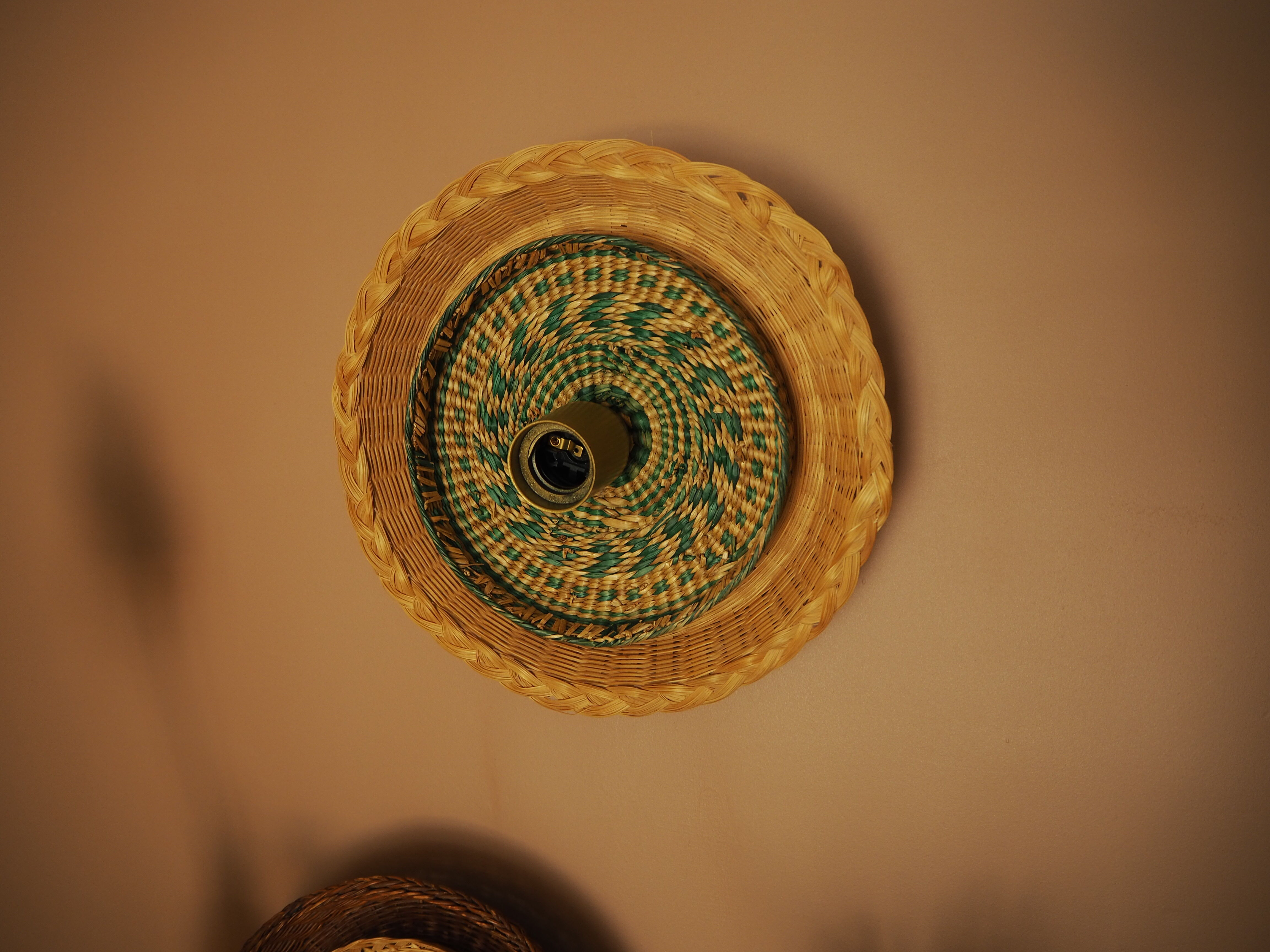 Vintage wicker wall lamp - unique piece